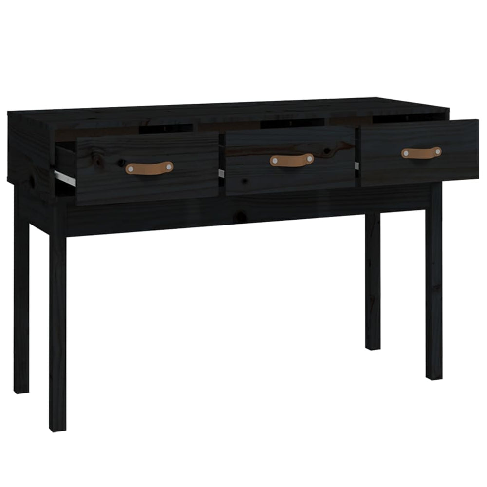 Wandtafel 114x40x75 cm massief grenenhout zwart MeubelReus