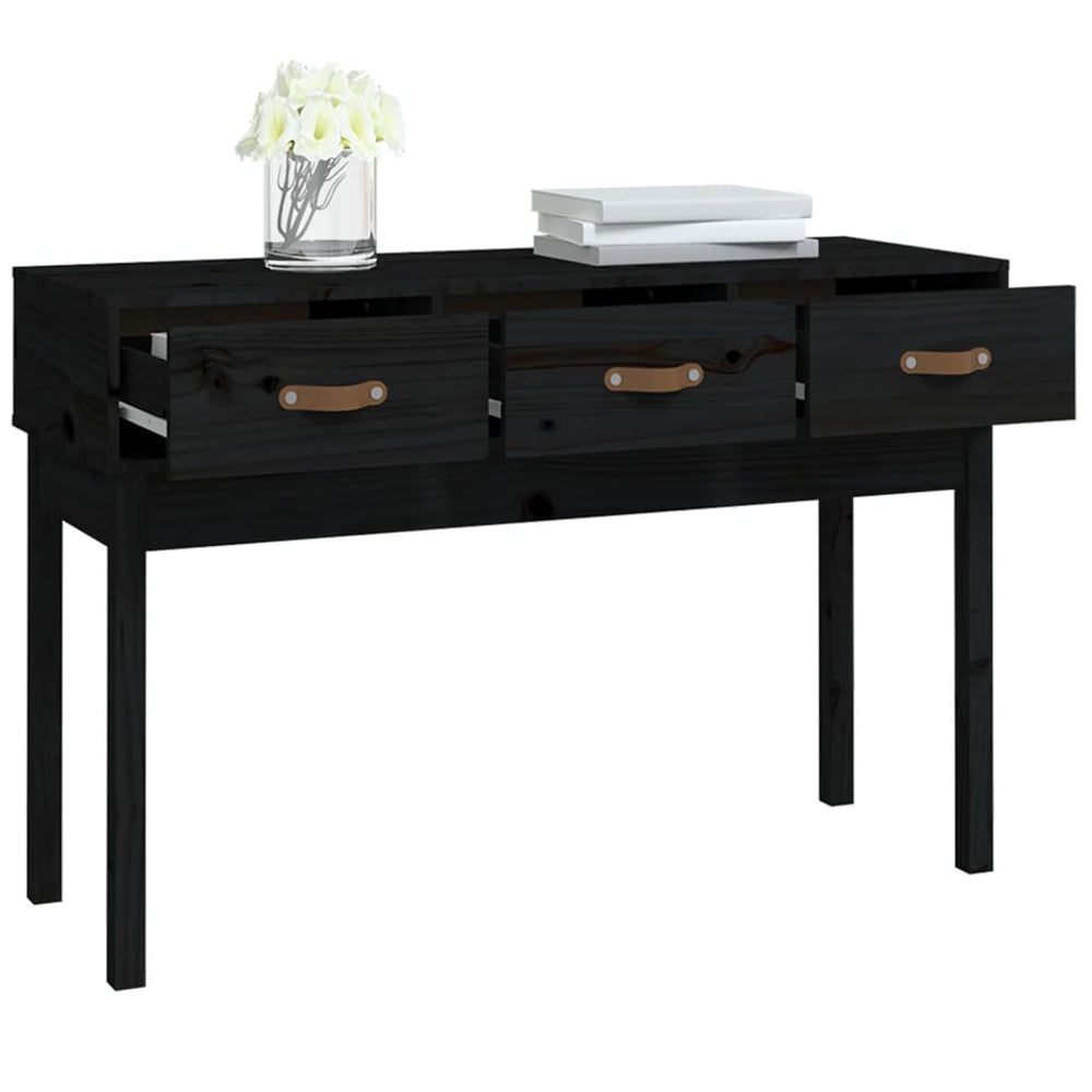 Wandtafel 114x40x75 cm massief grenenhout zwart MeubelReus