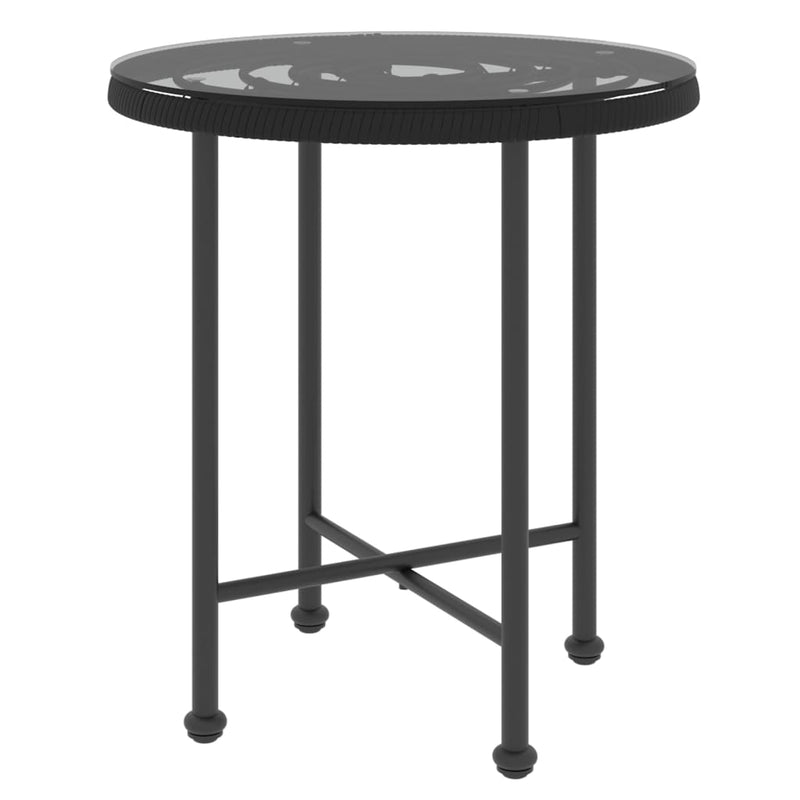Eettafel Ø50 cm gehard glas en staal zwart MeubelReus