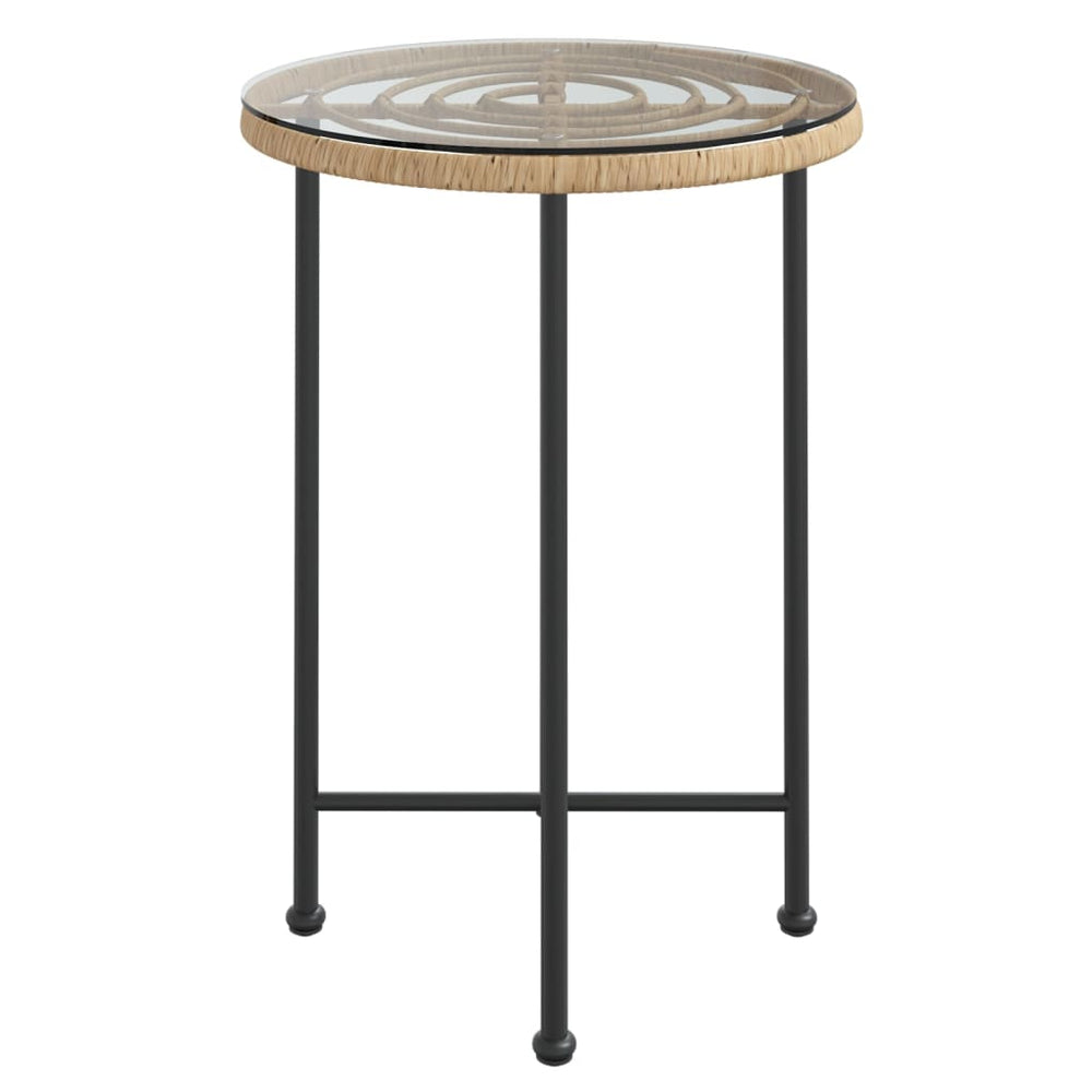 Eettafel Ø55 cm gehard glas en staal MeubelReus
