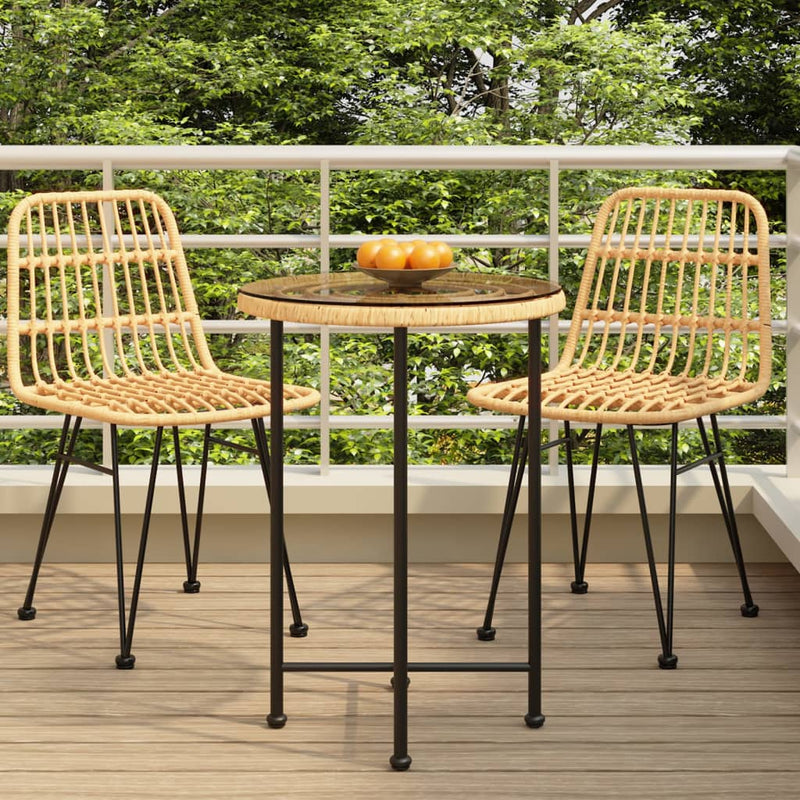 Eettafel Ø55 cm gehard glas en staal MeubelReus