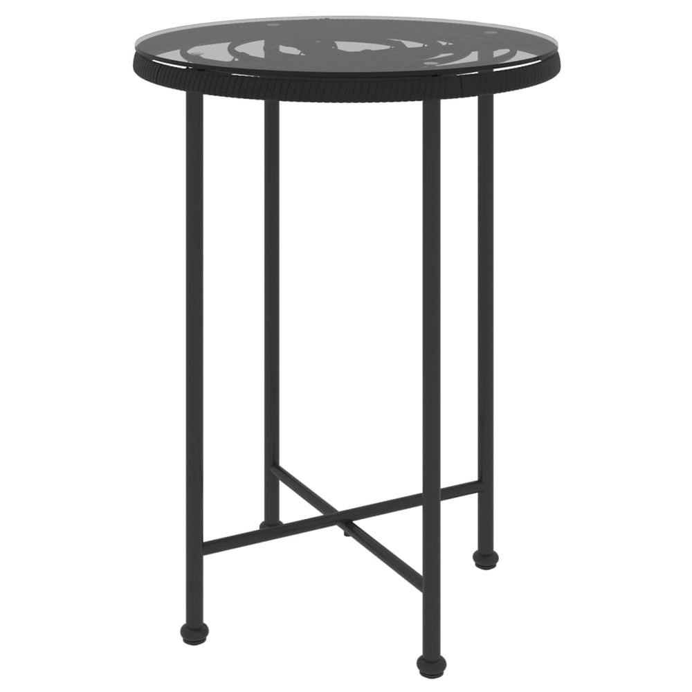 Eettafel Ø55 cm gehard glas en staal zwart MeubelReus