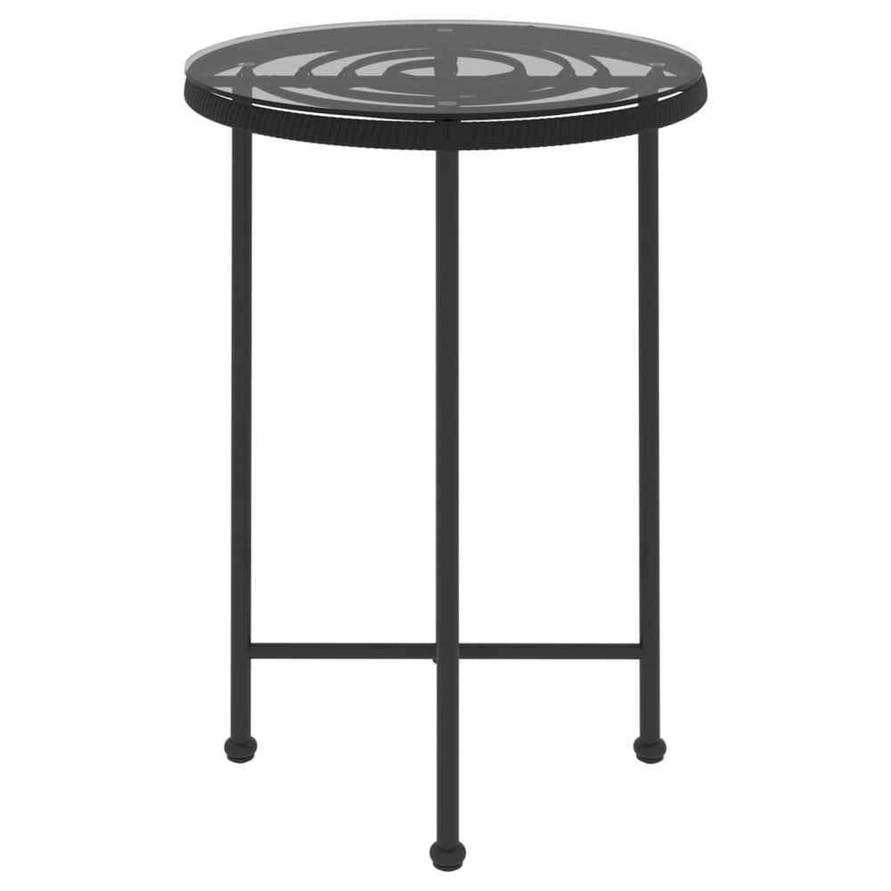 Eettafel Ø55 cm gehard glas en staal zwart MeubelReus