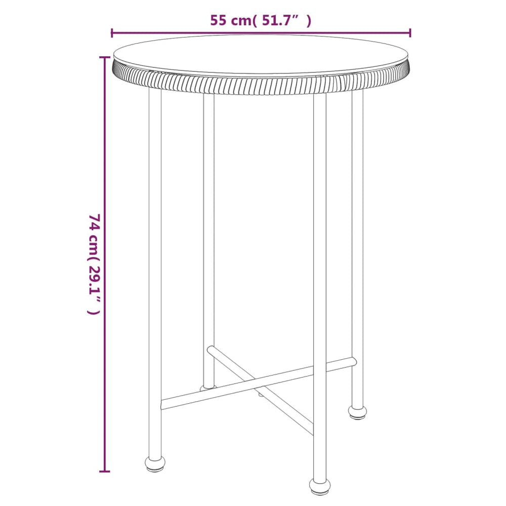 Eettafel Ø55 cm gehard glas en staal zwart MeubelReus