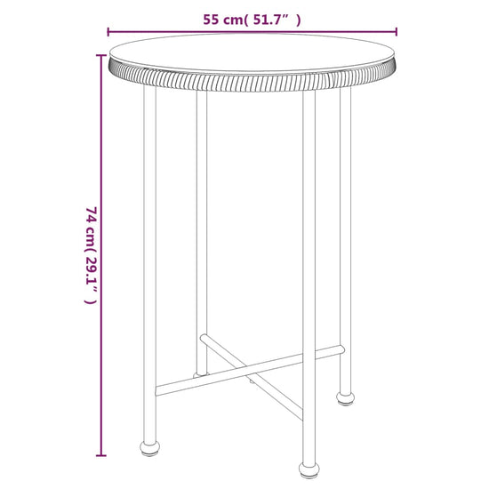 Eettafel Ø55 cm gehard glas en staal zwart MeubelReus