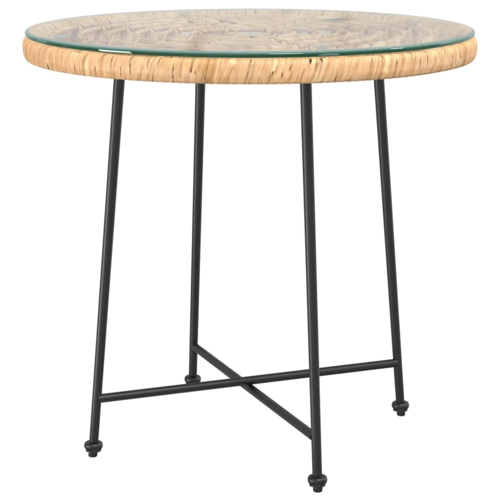 Eettafel Ø80 cm gehard glas en staal MeubelReus