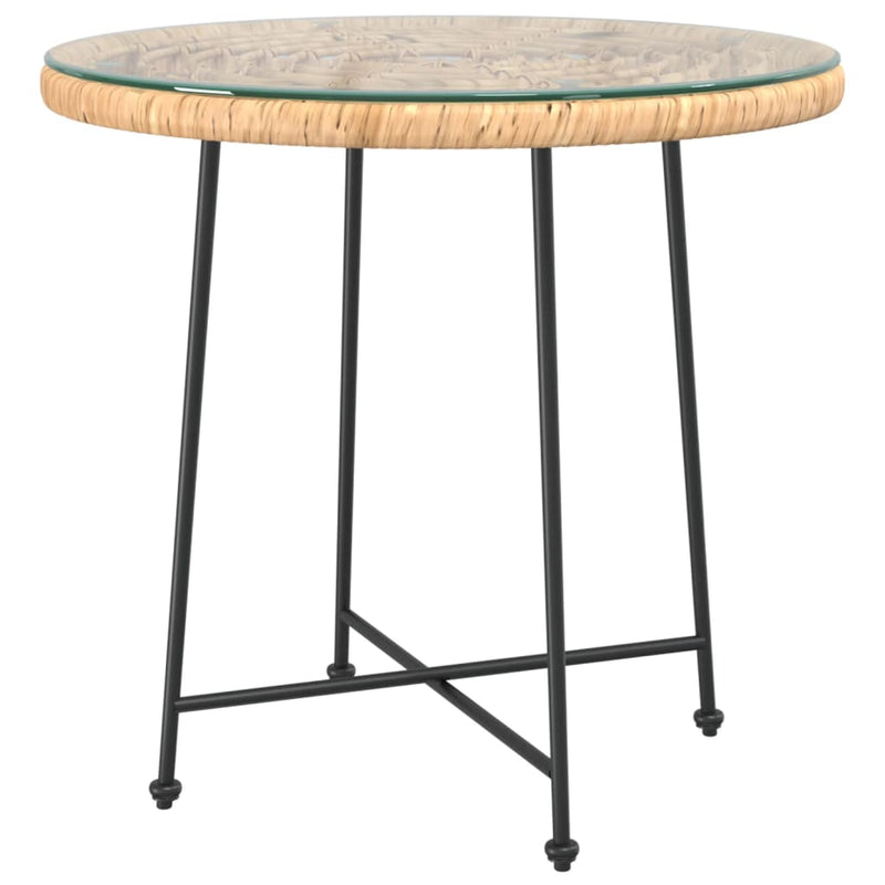 Eettafel Ø80 cm gehard glas en staal MeubelReus