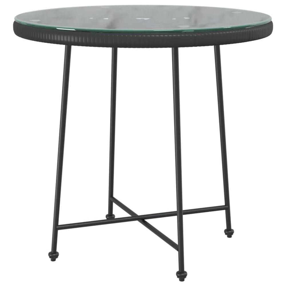 Eettafel Ø80 cm gehard glas en staal zwart MeubelReus