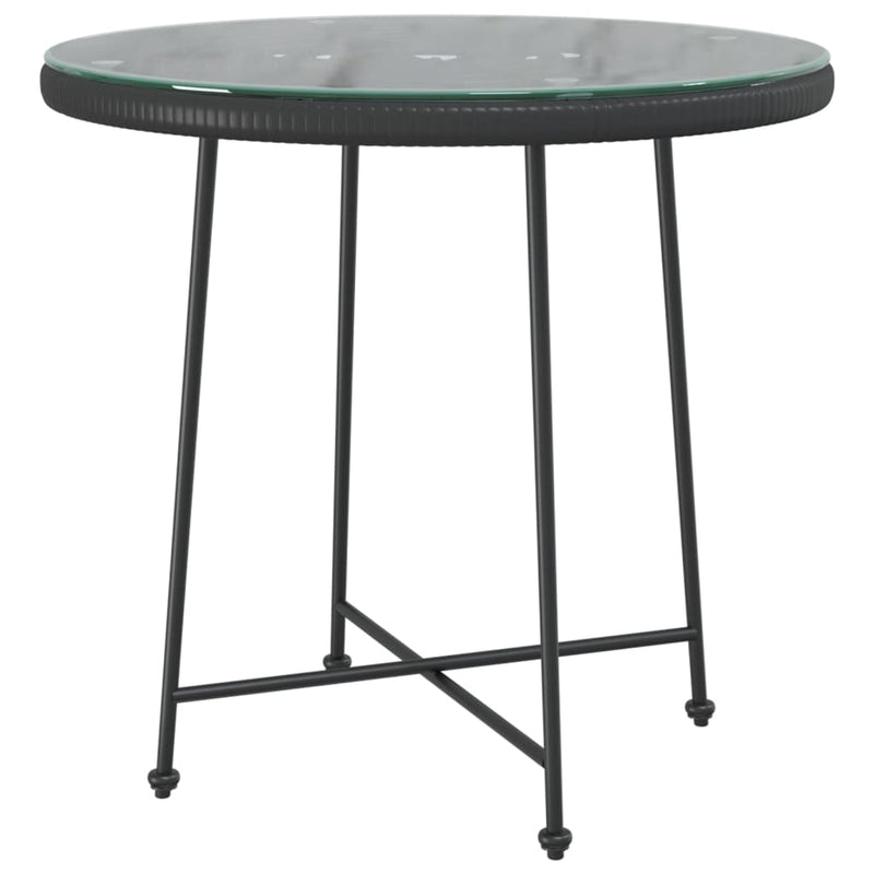 Eettafel Ø80 cm gehard glas en staal zwart MeubelReus