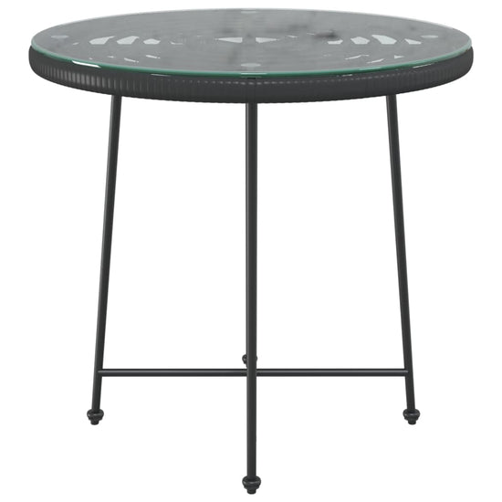 Eettafel Ø80 cm gehard glas en staal zwart MeubelReus