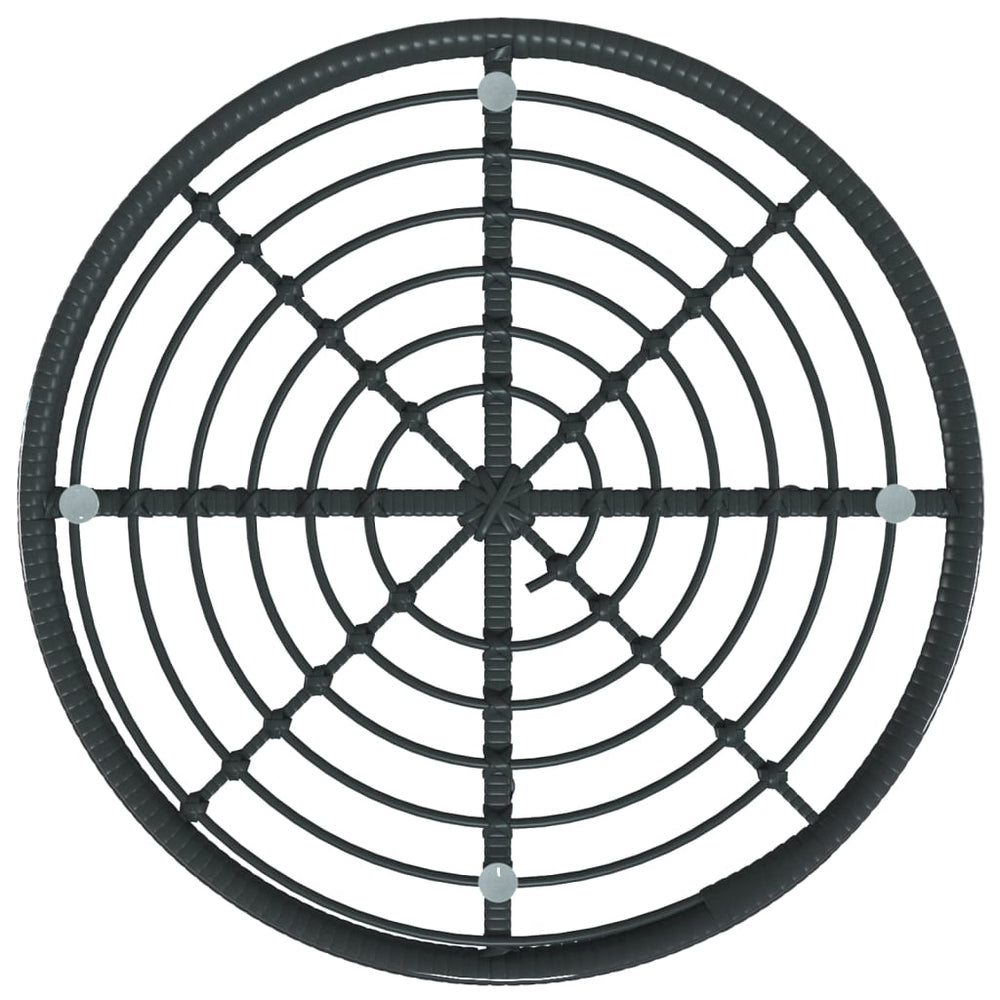 Eettafel Ø80 cm gehard glas en staal zwart MeubelReus