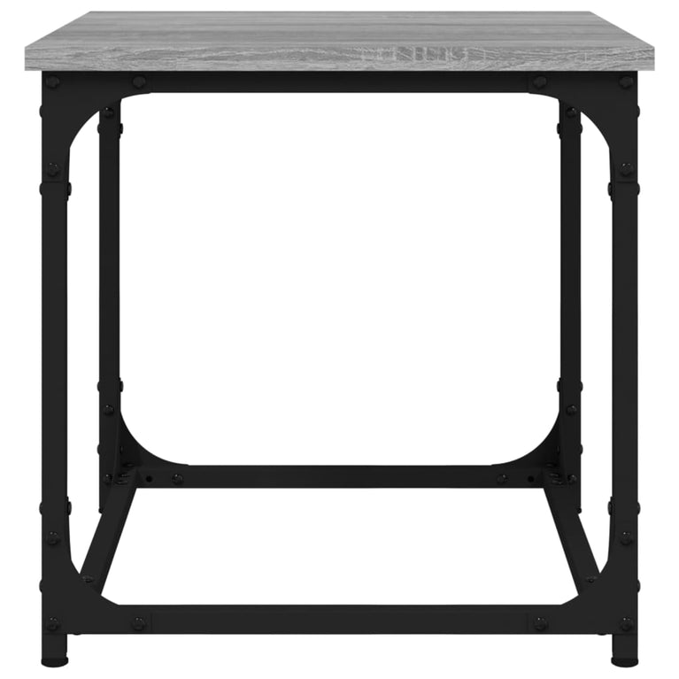 Bijzettafel 40x40x40 cm bewerkt hout grijs sonoma eikenkleurig MeubelReus