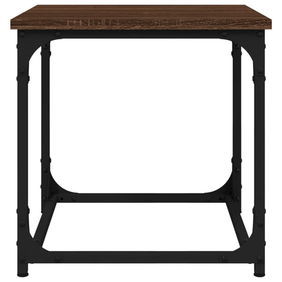 Bijzettafel 40x40x40 cm bewerkt hout bruin eikenkleur MeubelReus