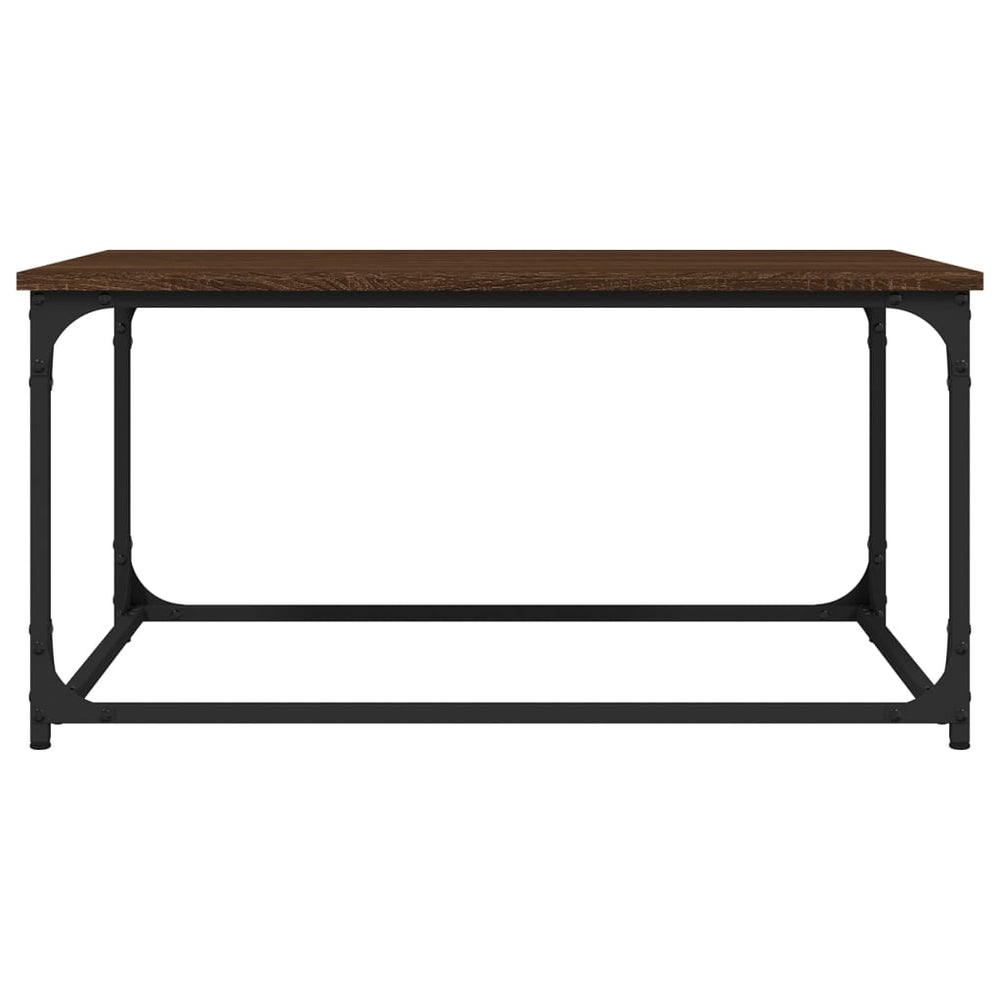 Salontafel 80x50x40 cm bewerkt hout en ijzer bruin eikenkleur MeubelReus