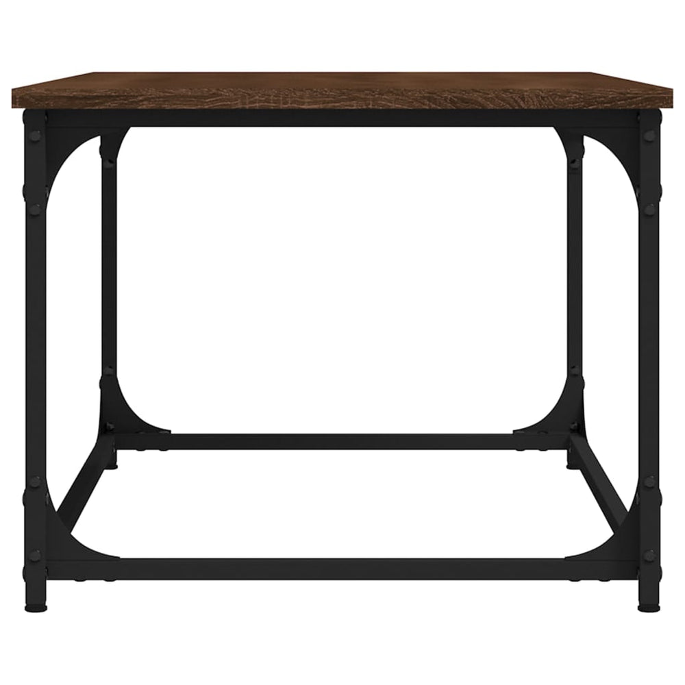 Salontafel 80x50x40 cm bewerkt hout en ijzer bruin eikenkleur MeubelReus