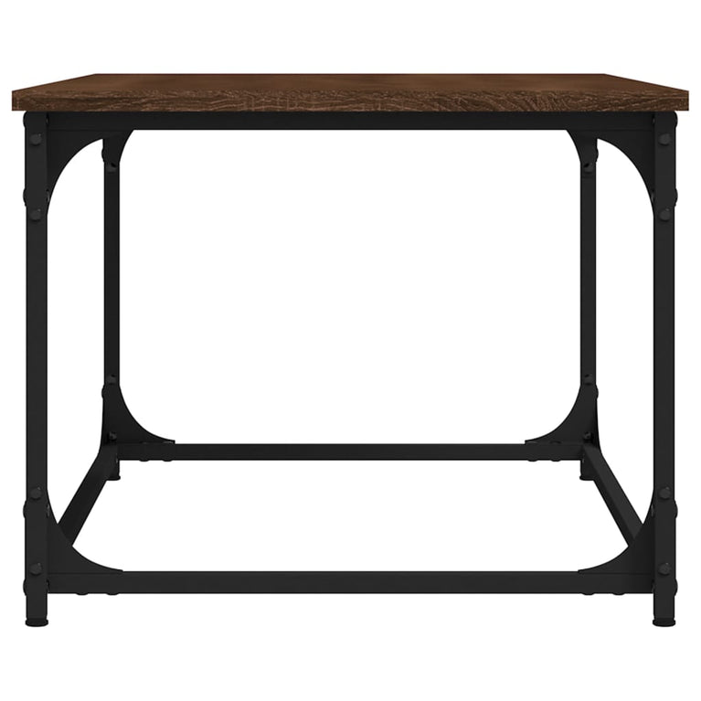 Salontafel 80x50x40 cm bewerkt hout en ijzer bruin eikenkleur MeubelReus