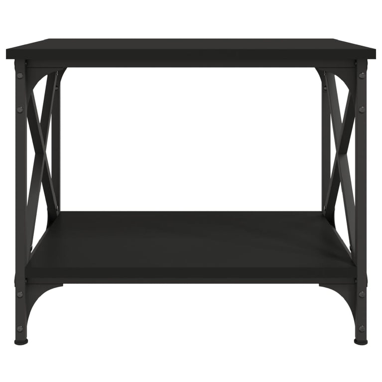 Bijzettafel 55x38x45 cm bewerkt hout zwart MeubelReus