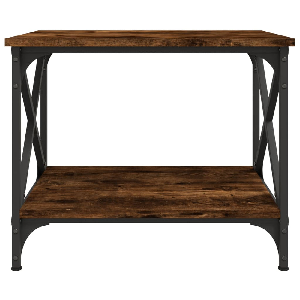 Bijzettafel 55x38x45 cm bewerkt hout gerookt eikenkleurig MeubelReus