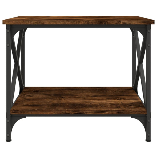 Bijzettafel 55x38x45 cm bewerkt hout gerookt eikenkleurig MeubelReus