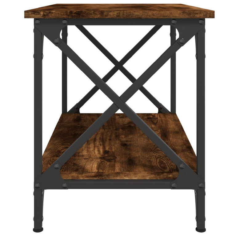 Bijzettafel 55x38x45 cm bewerkt hout gerookt eikenkleurig MeubelReus