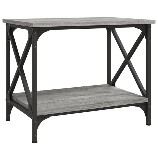 Bijzettafel 55x38x45 cm bewerkt hout grijs sonoma eikenkleurig MeubelReus