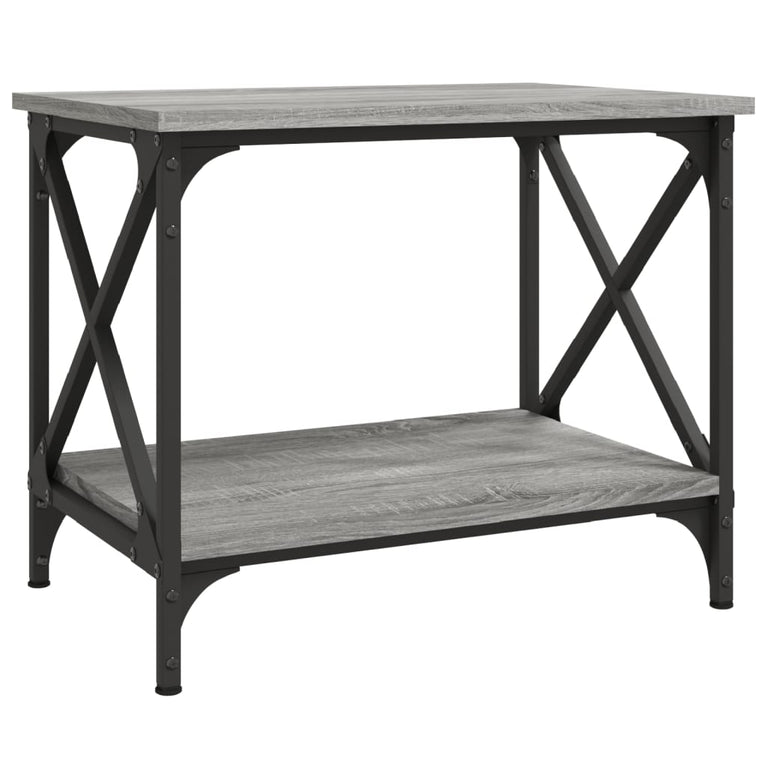 Bijzettafel 55x38x45 cm bewerkt hout grijs sonoma eikenkleurig MeubelReus