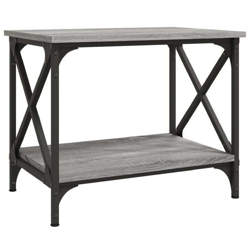 Bijzettafel 55x38x45 cm bewerkt hout grijs sonoma eikenkleurig MeubelReus