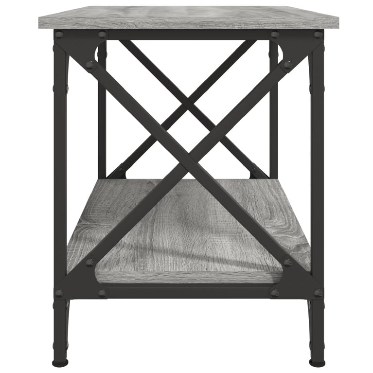 Bijzettafel 55x38x45 cm bewerkt hout grijs sonoma eikenkleurig MeubelReus