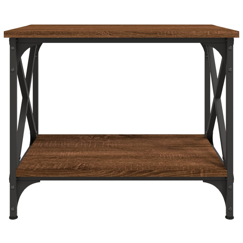 Bijzettafel 55x38x45 cm bewerkt hout bruin eikenkleur MeubelReus