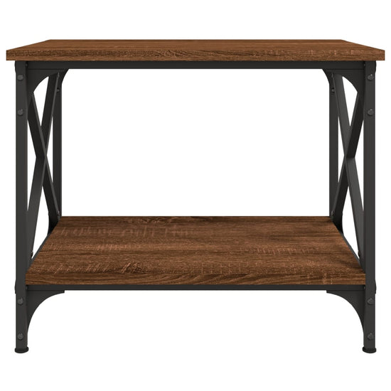 Bijzettafel 55x38x45 cm bewerkt hout bruin eikenkleur MeubelReus
