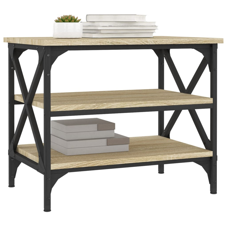 Bijzettafel 55x38x45 cm bewerkt hout sonoma eikenkleurig MeubelReus
