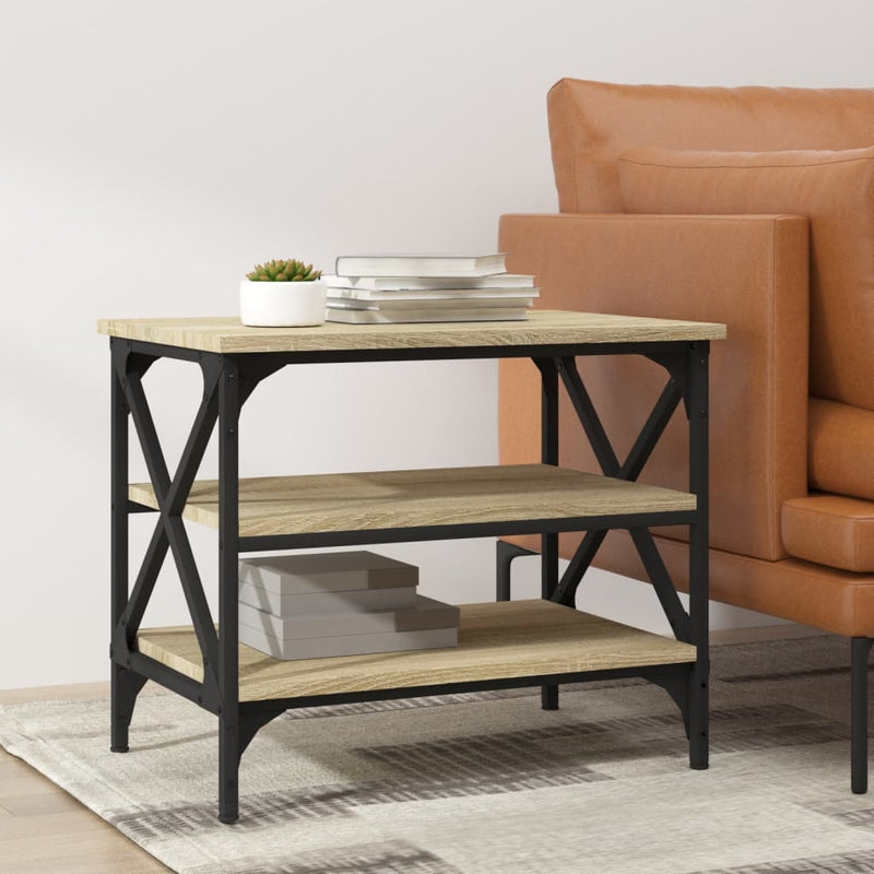 Bijzettafel 55x38x45 cm bewerkt hout sonoma eikenkleurig MeubelReus