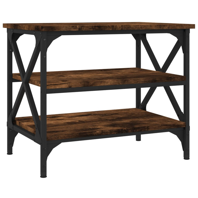 Bijzettafel 55x38x45 cm bewerkt hout gerookt eikenkleurig MeubelReus