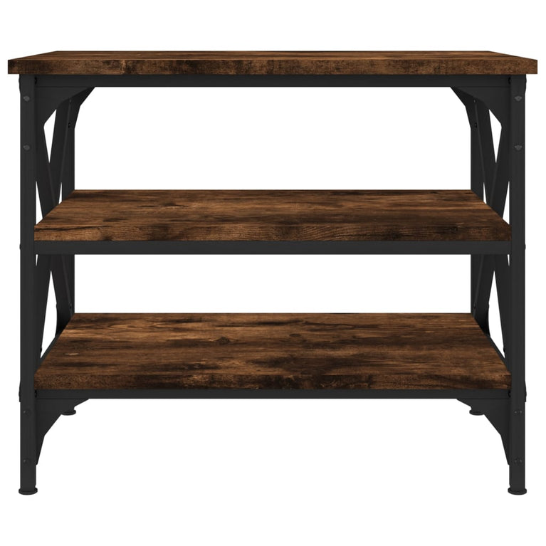 Bijzettafel 55x38x45 cm bewerkt hout gerookt eikenkleurig MeubelReus