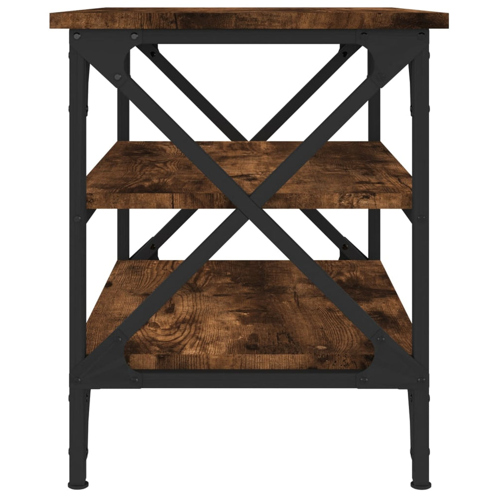 Bijzettafel 55x38x45 cm bewerkt hout gerookt eikenkleurig MeubelReus
