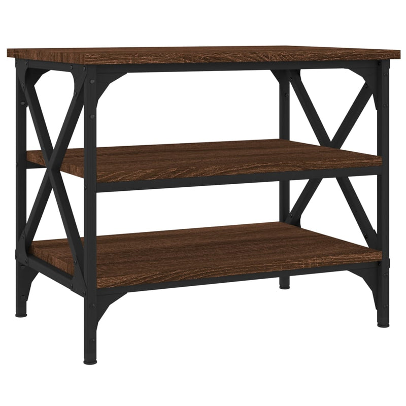 Bijzettafel 55x38x45 cm bewerkt hout bruin eikenkleur MeubelReus