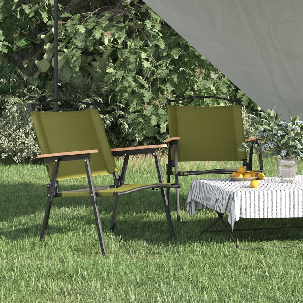 Campingstoelen 2 st 54x55x78 cm oxford stof groen MeubelReus