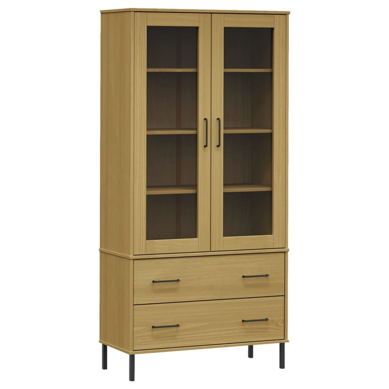 Boekenkast met metalen poten OSLO 85x35x172,5 cm hout bruin MeubelReus