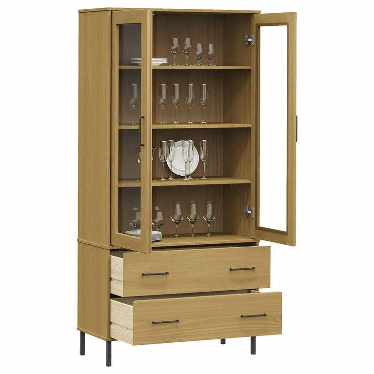 Boekenkast met metalen poten OSLO 85x35x172,5 cm hout bruin MeubelReus