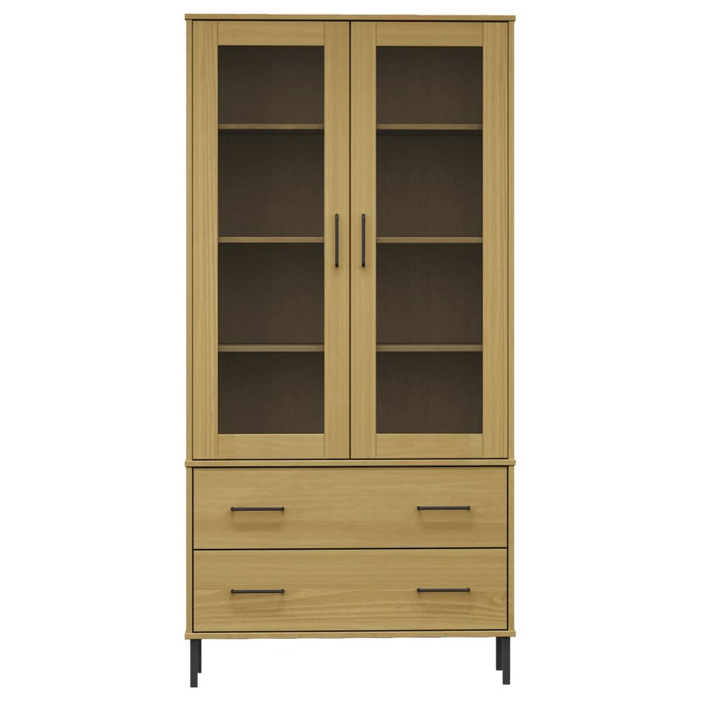 Boekenkast met metalen poten OSLO 85x35x172,5 cm hout bruin MeubelReus