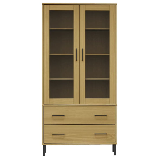 Boekenkast met metalen poten OSLO 85x35x172,5 cm hout bruin MeubelReus