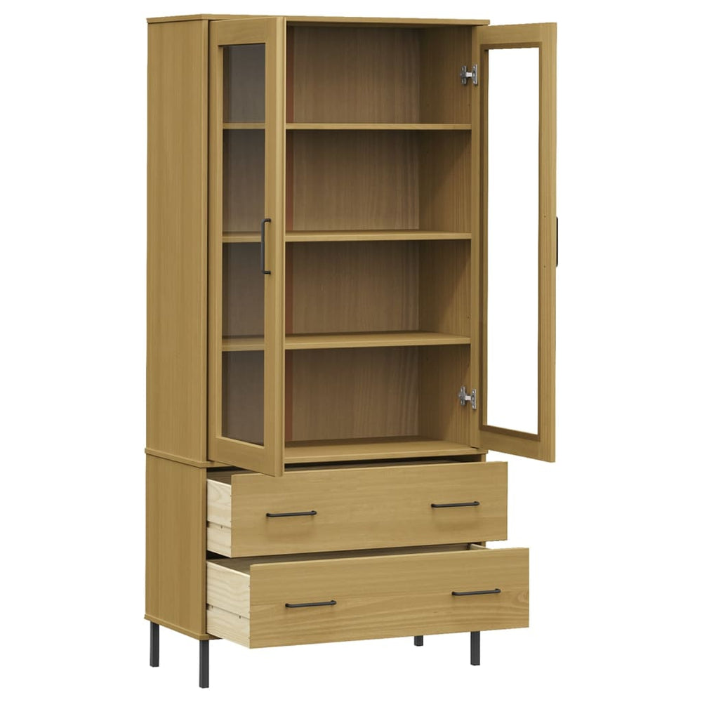 Boekenkast met metalen poten OSLO 85x35x172,5 cm hout bruin MeubelReus