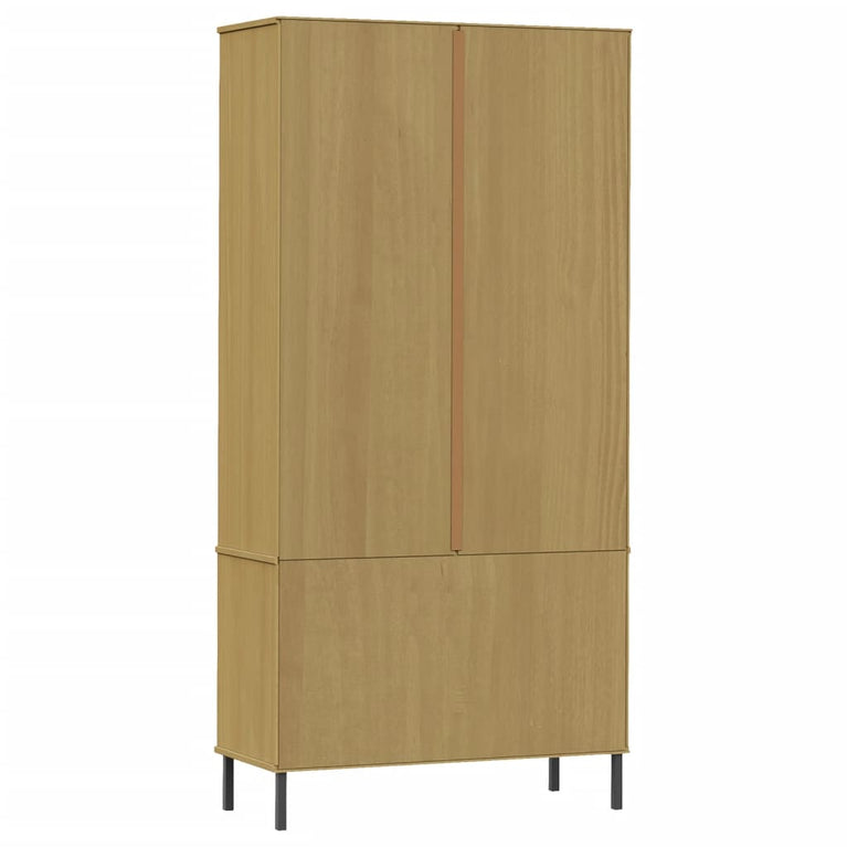 Boekenkast met metalen poten OSLO 85x35x172,5 cm hout bruin MeubelReus