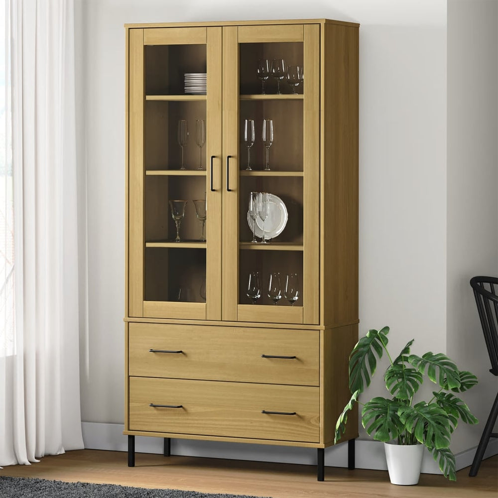 Boekenkast met metalen poten OSLO 85x35x172,5 cm hout bruin MeubelReus