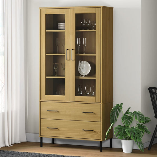Boekenkast met metalen poten OSLO 85x35x172,5 cm hout bruin MeubelReus
