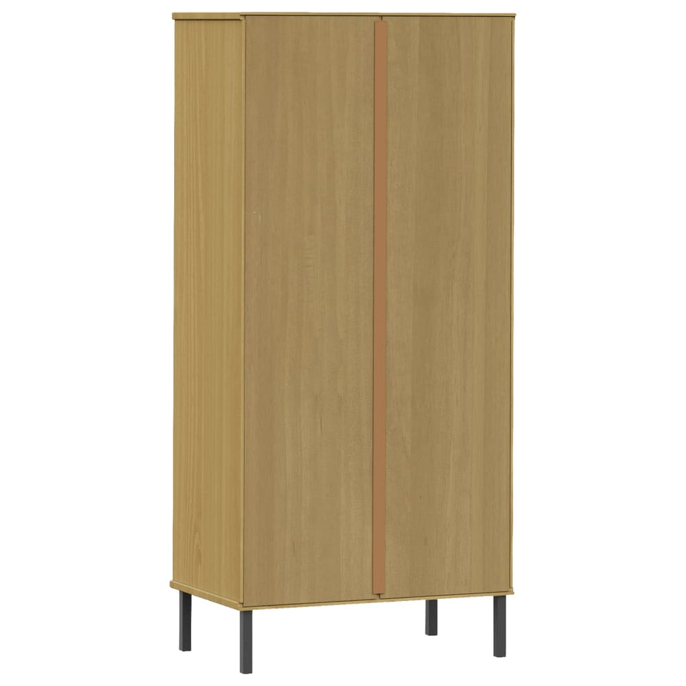 Boekenkast met 2 lades OSLO 60x35x128,5 cm massief hout bruin MeubelReus