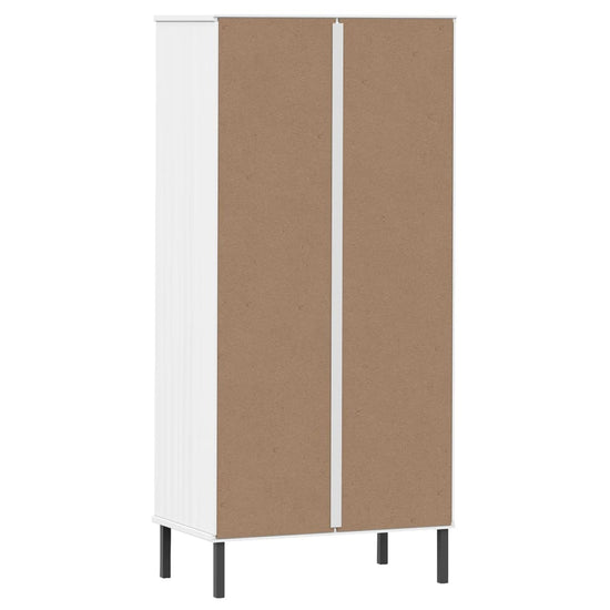 Boekenkast met 2 lades OSLO 60x35x128,5 cm massief hout wit MeubelReus