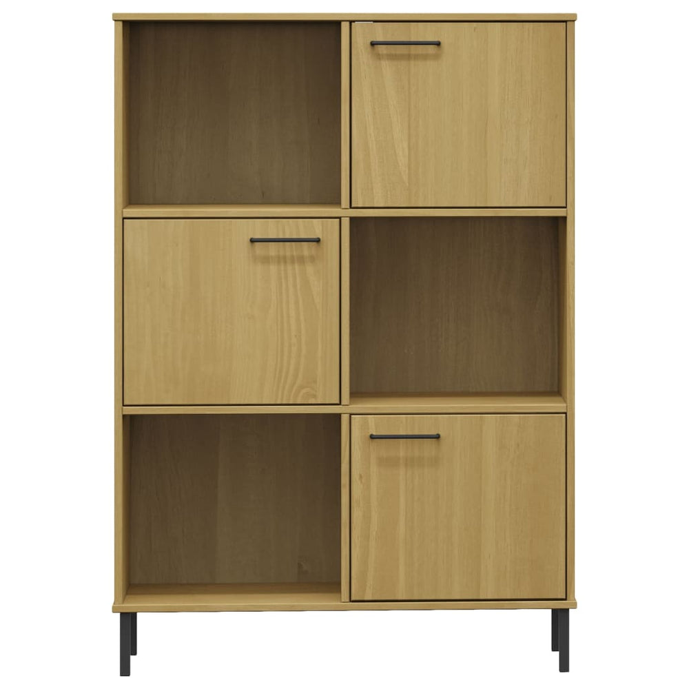 Boekenkast met metalen poten OSLO 90x35x128,5 cm hout bruin MeubelReus
