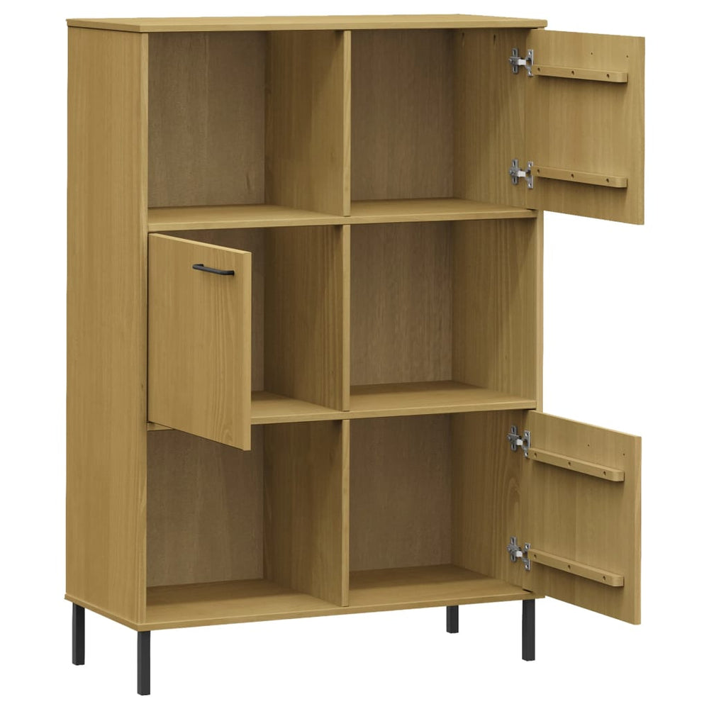 Boekenkast met metalen poten OSLO 90x35x128,5 cm hout bruin MeubelReus
