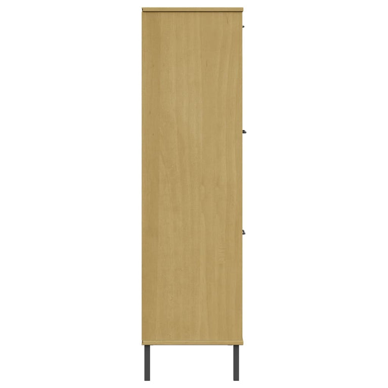 Boekenkast met metalen poten OSLO 90x35x128,5 cm hout bruin MeubelReus